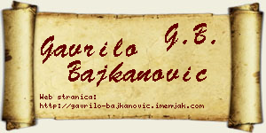 Gavrilo Bajkanović vizit kartica